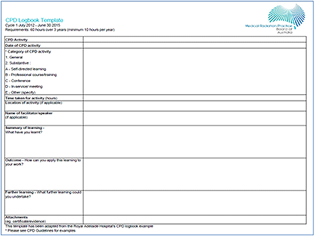 Image of CPD Logbook Template